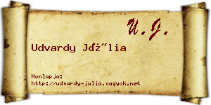 Udvardy Júlia névjegykártya