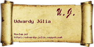 Udvardy Júlia névjegykártya